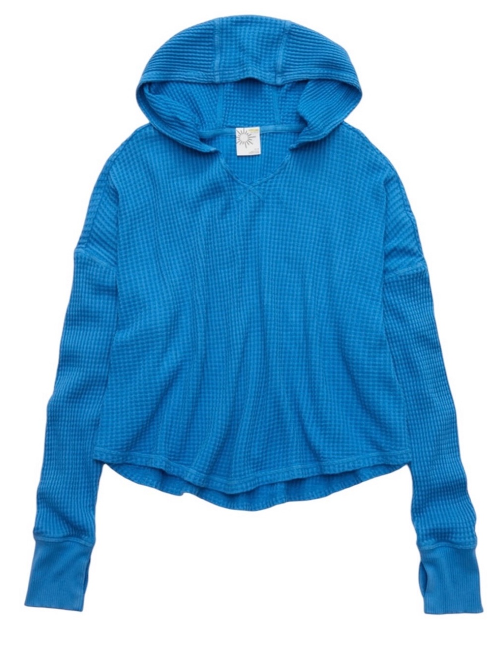 OFFLINE by Aerie Wow! Waffle Hoodie Blue Size Large